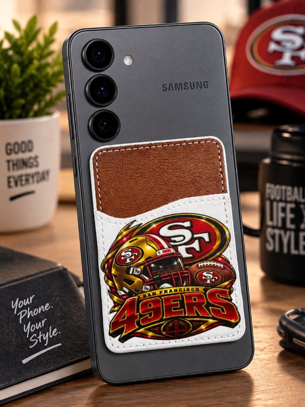 San Francisco 49ers Phone Card Holder, Stick-On Wallet